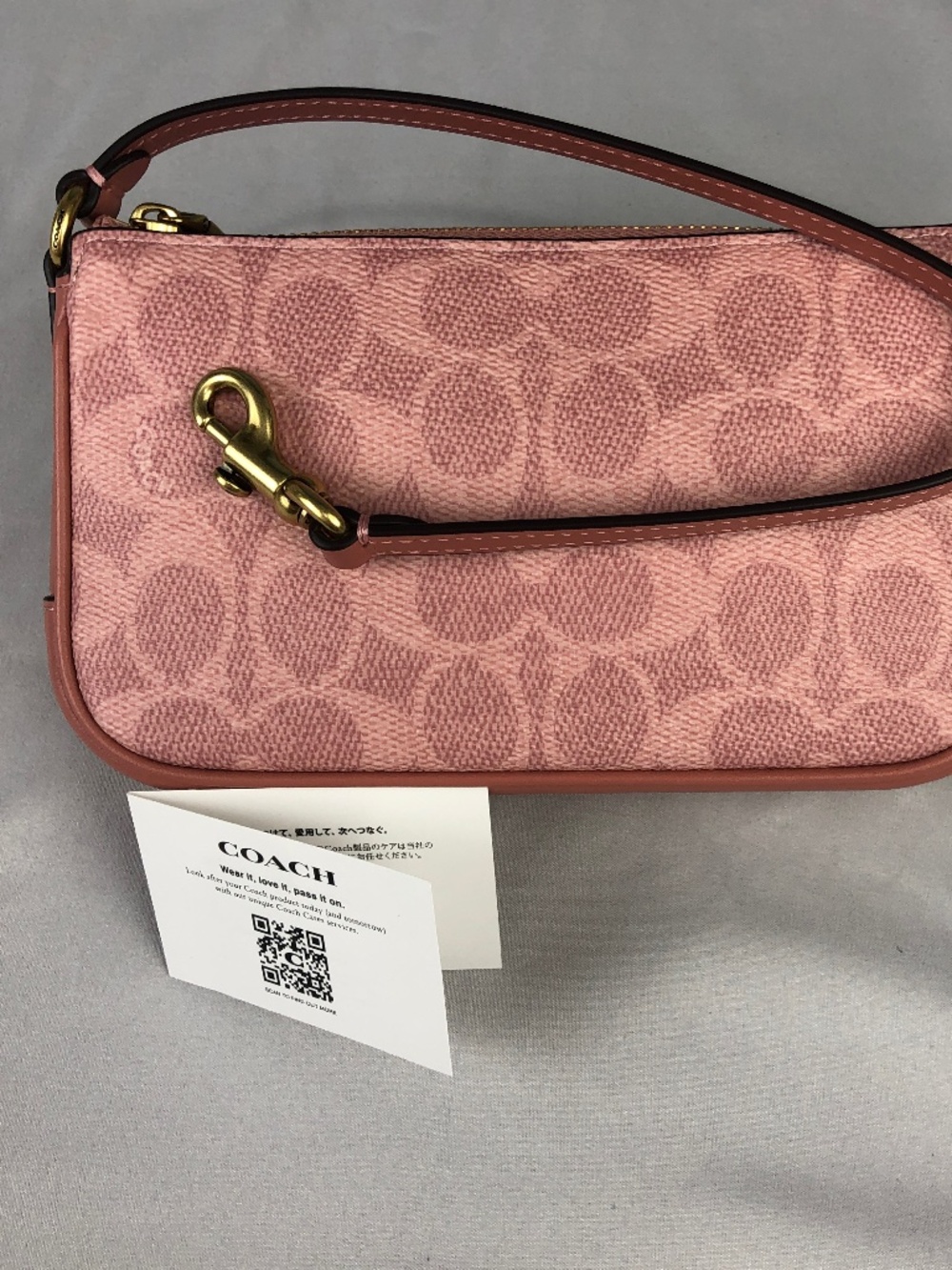 NWT Coach Plaza Bag 18 In Signature Canvas Brass Melon Pink CCD38 Wristlet - Picture 2 of 13